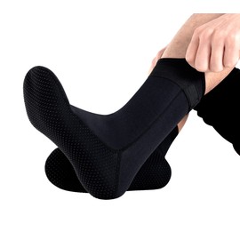 SUJAYU Diving Socks, 3MM Neoprene Socks Surf Booties Dive Booties Dive Boots, Sand Socks for Beach Volleyball, Fin Socks Beach Socks Sand Volleyball Socks, Water Socks for Women & Men (Black, XXL)
