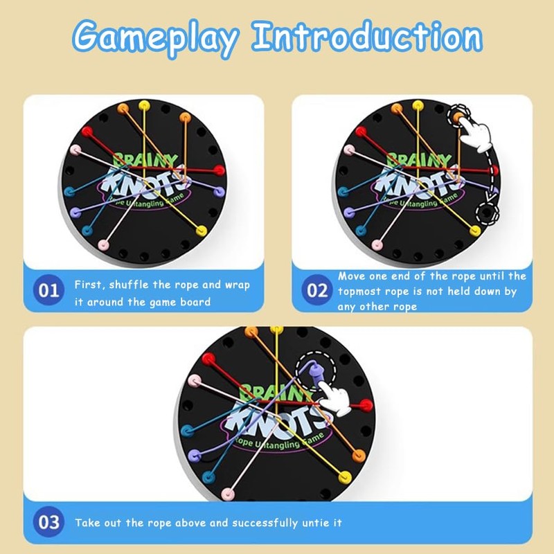 Brainy Knots Rope Untangling Game, Brain Knots Game Exercise Strategy