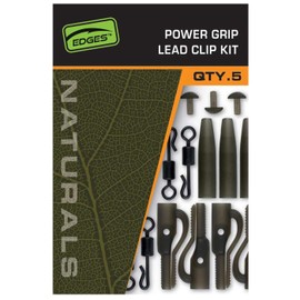 Fox Edges Naturals Power Grip Lead Clip Kit - Accessories for Carp Leads, Fishing Clips for Mounting Fishing Leads for Carp Fishing, Lead Clips