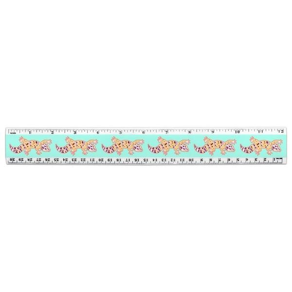 Leopard Gecko 12 Inch Standard and Metric Plastic Ruler