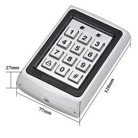 10 RFID Keychains + Waterproof Rain Cover + RFID Metal Keypad Supports 1000 Users Wiegand-26 Interface (Input/Output)
