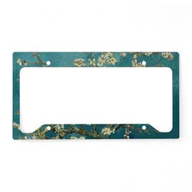 CafePress Van Gogh Almond Branches in B License Plate Holder Aluminum License Plate Frame, License Tag Holder
