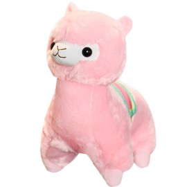 OUKEYI Alpaca Plush Toy, 13.7"/35cm Pink Stuffed Animal Alpaca Doll Plushie Hug Pillow Soft Fluffy Cushion Super Christmas Valentine Gift, Birthday