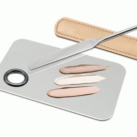Makeup Spatula + Mixing Palette Set Silver/FREE 3ea