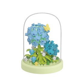 Hydrangeas Secret Mini Flower Building Toy Bouquets with Dust Cover Set Creative Assembly Bonsai Tree Ideal for Home Decor Collection Toys