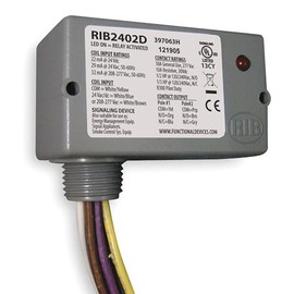 FUNCTIONAL DEVICES INC/RIB RIB2402D Enclosed Pre-Wired Relay,10A@30VDC,DPDT