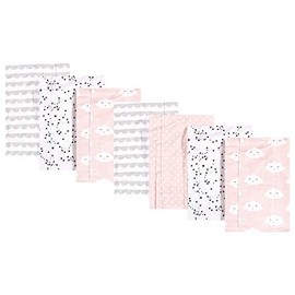 Hudson Baby Paños Unisex de Franela de algodón para bebé, Nubes Rosas, Talla única