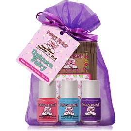 Piggy Paint - 100% Non-toxic Girls Nail Polish, Safe, Chemical Free, Low Odor for Kids - 3 Polish Gift Set (Unicorn Fairy)