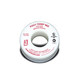 ANTI-SEIZE TECHNOLOGY 16035 White PTFE Poly-Temp Medium Density Tape, 520" Length, 0.5" Width (Pack of 5)