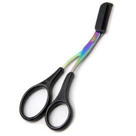 Black Eyebrow Comb Scissors,Titanium Grooming Trimmer Makeup Tools Stainless Steel Eyelash Hair Clips Shaping Razor Hair Scissors Trimmer Eyebrow Grooming Scissors Tools and Accessories Skin Care Tool