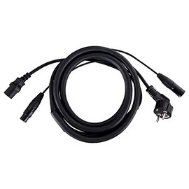 Pronomic Stage EUIECD-2.5 Hybrid Cable IEC / DMX - 2.5 m Combination Cable for Power Supply and DMX Signal - for Connecting DMX Light Effects - Maximum Load 6A - Black