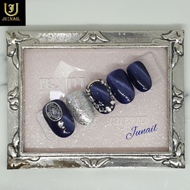 Silent night sky handmade nail tips - Long stiletto / 은은한밤하늘 수제네일팁 - 롱스틸레토