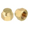 PATIKIL 5/16" Brass Flange Cap, 7/16-20UNF Thread Female 2 Pieces