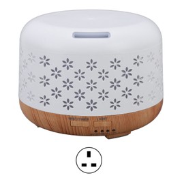 Wood Grain Humidifier 300ml Aromatherapy Diffuser with Auto Off 7 LED Color Lights 100‑240V UK Plug