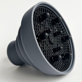 Universal Hair Dryer Diffuser, Collapsible Hair Curly Difusor Attachment, Silicone Diffuser for Hair Dryers, Hair Blow Dryer Diffuser for Salon Home Travel, for Nozzle 1.57 to 1.96 inchs (Grey)