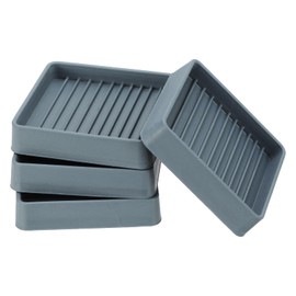 PATIKIL 2.5 Inch Rubber Furniture Pads, 8 Pack Non-Slip Furniture Coasters Square Anti Skid Caster Cups Furniture Feet Cup Floor Protectors for Bed Couch Stoppers, Gray