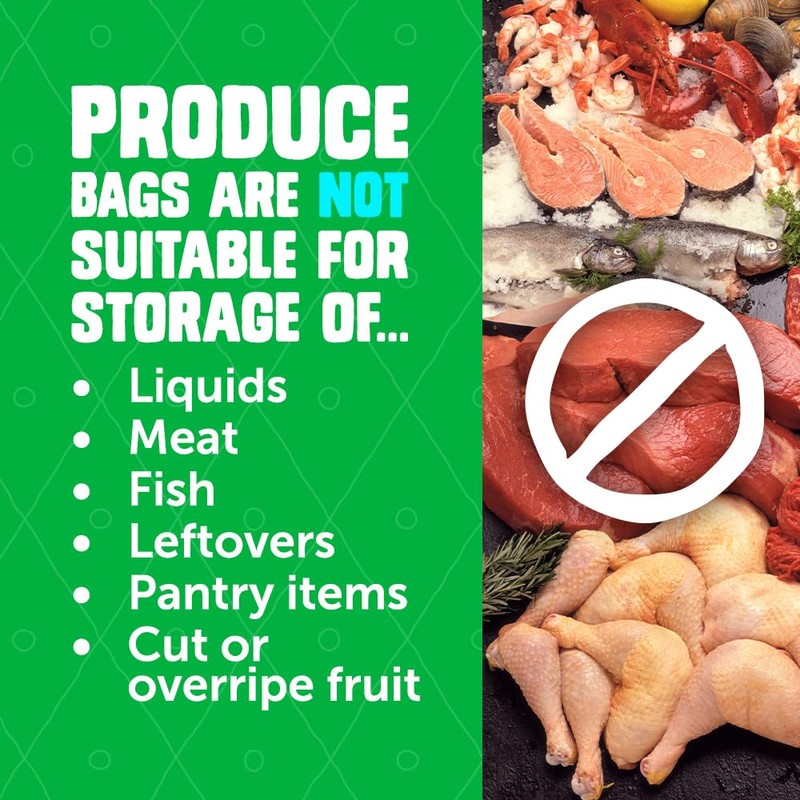 Ziploc Food Storage Produce Bags, Seal Top to Keep and