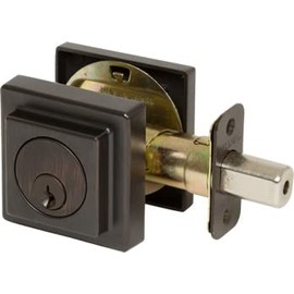 Delaney Hardware 200-LTS-US12P-Single Square Single Cylinder Deadbolt, Tuscany Bronze