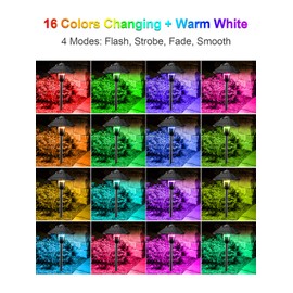 ZUCKEO RGBW Low Voltage Landscape Lighting 5W Color Changing Pathway Lights 12-24V Multi-Color LED Path Lights Waterproof for Yard Garden Walkway Holiday (2 Pack with Connectors)