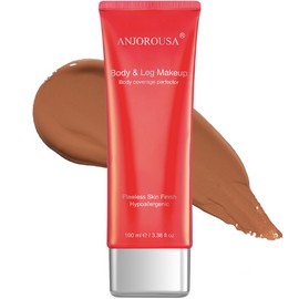 ANJOROUSA Body Coverage Perfector - Tattoo Cover Up Makeup,Body Foundation,Waterproof No Transfer Leg & Body Makeup (DEEP)