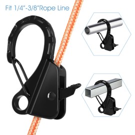 JYINCPED Stainless Steel Boat Fender Clips Quick Release Clips Boat Bumper Buoy Holders for Rail, Clamp on 1/4" – 3/8" Rope for Fastening Fender Lines, Ideal for Docking