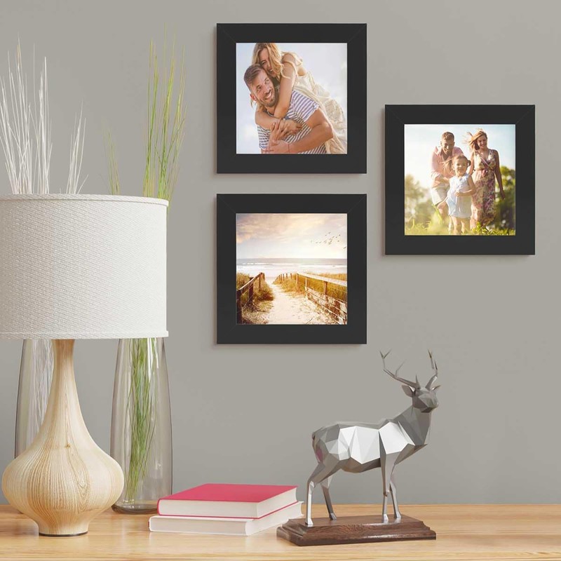 3Pack 4x4 Inch Frame, Square Photo Frames with Plexiglass for