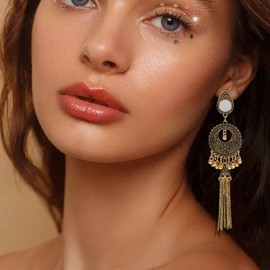 Long Gold Earrings for Women Jhumkas Boho Earrings Long Tassel Threader Dangle Drop Earrings Chain Earrings Jewelry Gift for Women Girls