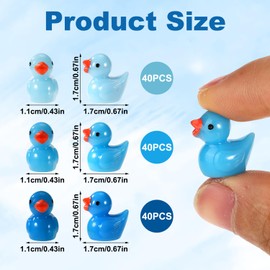 120 Pcs Blue Theme Mini Resin Ducks, Cute Tiny Ducks Decoration Miniature Ducks Figurines Small Duck Ornament Toys for Dollhouse Landscape Ornament Gift Exchange