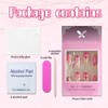 French Tip Press on Nails Medium Square Fake Nails with