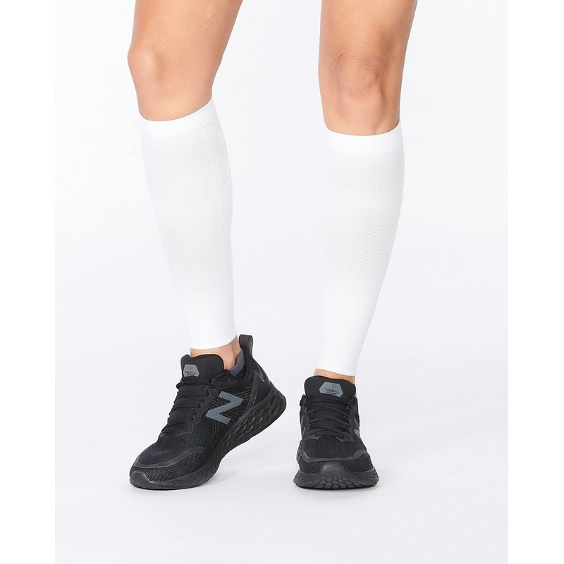 2XU Unisex X COMPRESSION CALF SLEEVES Compression Calf Sleeve White/White