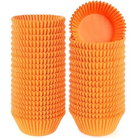 Caperci Standard Orange Cupcake Muffin Liners 500-Count, No Smell, Food Grade & Grease-Proof Paper Baking Cups (Orange)