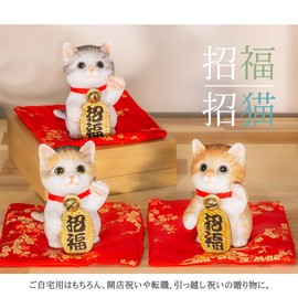 Devalier cb040w Maneki Neko Cat Figurine, Healing, Prosperous Business, Evil Protection, Disease Protection, Good Luck Up, Inviting Good Luck, Entrance, Restaurant, Opening Celebration, Decoration,