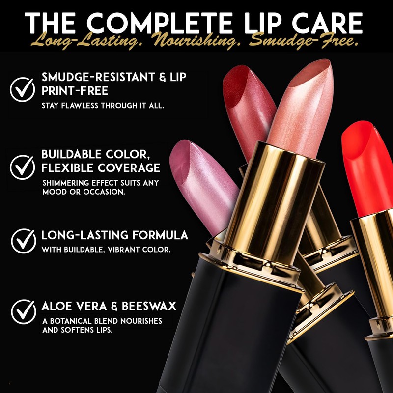 L'Paige Designer Lipstick - Rosy Pearl Color with Aloe Vera,