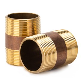 LTWFITTING Brass Pipe 2-1/2" Long Nipples Fitting 1-1/2" Male NPT Air Water(Pack of 2)