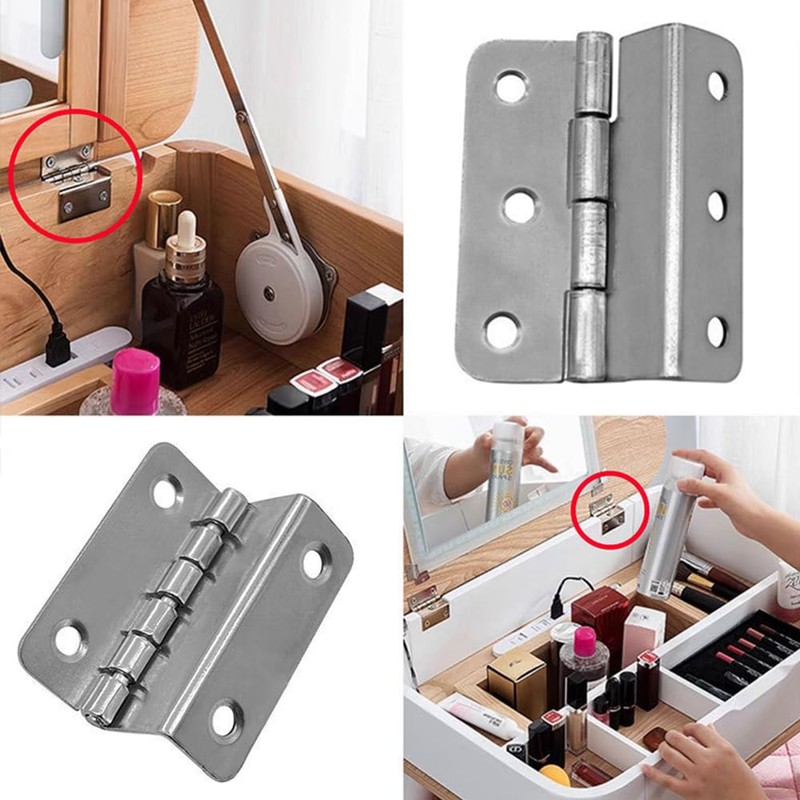 4 Pieces Tri-Fold Hinges Flexible Metal Hinges Decorative Box Hinges
