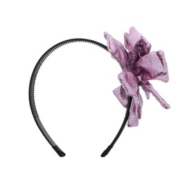 Motique Accessories Puffy Shiny Foil Flower Holiday Headband For Girls - Pink