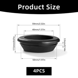 Pack of 4 Rubber Cable Grommets, Protective Rubber Grommets, Cable Grommet, Cable Duct Waterproof Rubber Grommets, Cable Cord Grommet, for Cable Protection, Cable Duct