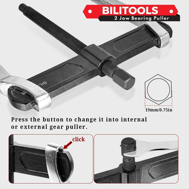 BILITOOLS 8" 2-Jaw Gear Puller, Internal External for Removal of