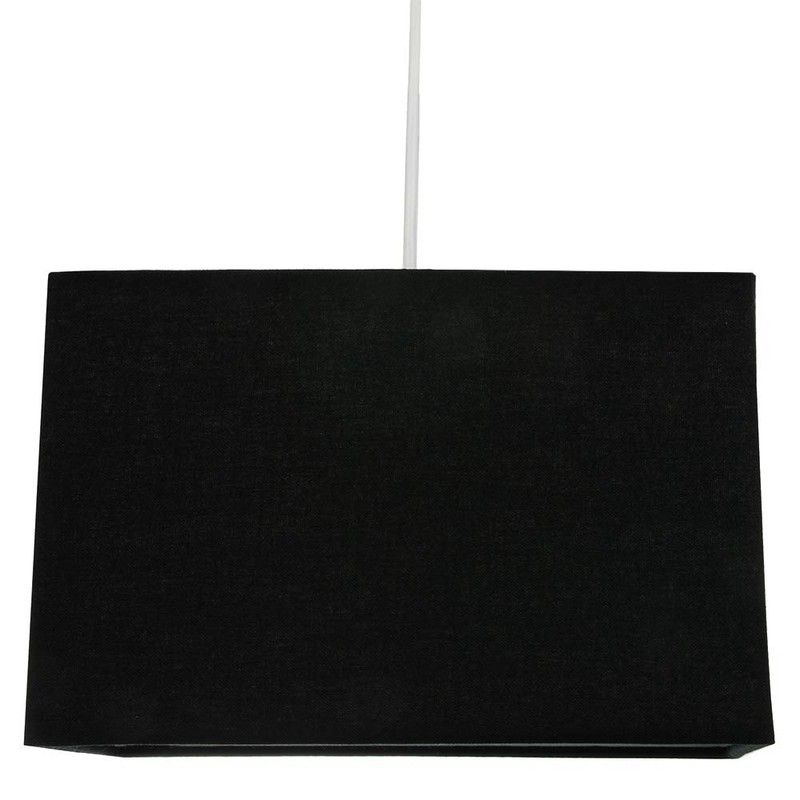 Contemporary and Stylish Jet Black Linen Fabric Rectangular Lamp Shade