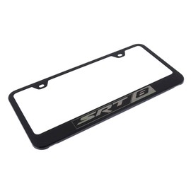 Au-TOMOTIVE Gold Laser Etched License Plate Frame for Dodge SRT8 (Black)