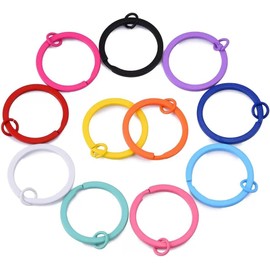 20 Pcs 30mm Multi-Colored Metal Flat Split Keyrings Keychain Rings for Home Office Car Keys Attachment Jump Rings Crafts Projects, Jump