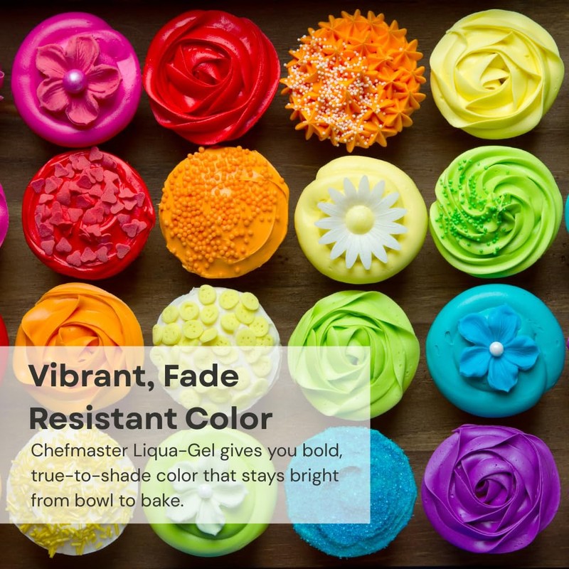 Chefmaster - Liqua-Gel Food Coloring - Fade Resistant Food Coloring
