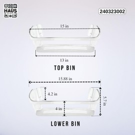 HAÜS PARTS 240323002 Refrigerator Door Bin Shelf – Compatible with Frigidaire, Bottom Shelves on Refrigerator Side –Replaces PS429725, AP2115742, FGHS2655PF5A, FGUS2642LF2, 1- Pack