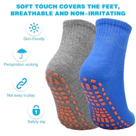 MagiSel Yoga Socks for Men and Women, 2 Pairs Stopper Socks, Non-Slip Socks, Barefoot, Yoga Socks, Non-Slip, Pilates, Hospital, Home, Socks with Nubs, Light blue grey