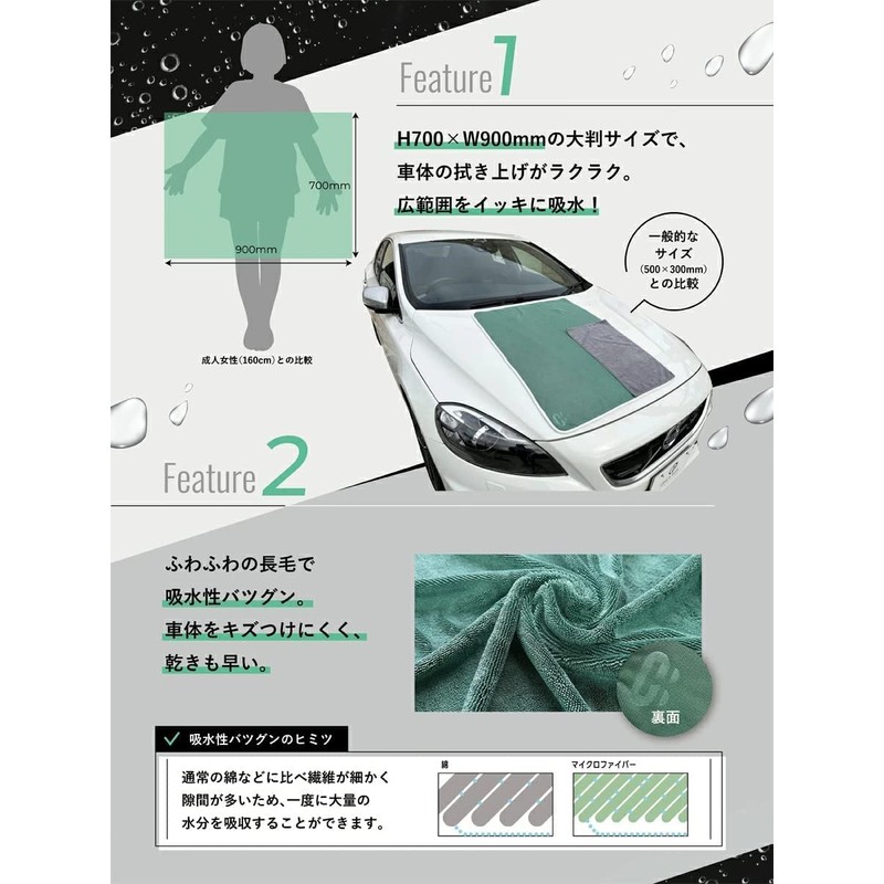 Car Beauty LAB "Prie" Large Microfiber Towel for Your Car,