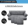 Pfrstuv 4-Piece T Cushion Sofa Slipcover - Leather Look Couch