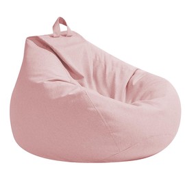 Highdi Kids Bean Bag Without Fillings - Cotton Linen Durable & Comfortable, Pink Storage Bean Bag Chair for Living Room/Gaming Room, Perfect for Adults & Teens, Childrens