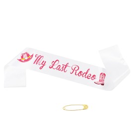 My Last Rodeo Sash, Hot Pink Last Rodeo Bachelorette Decorations Nashville Bride to Be Sash Accessory for Let's Go Girls Western Cowgirl Bridal Shower Engagement Wedding Party Favors