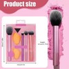 Makeup Brush Set, 4 Makeup Brushes and 2 Blender Sponges