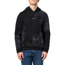 GUESS Men's Eco Fashion Japanese Hoodie, Jet Black